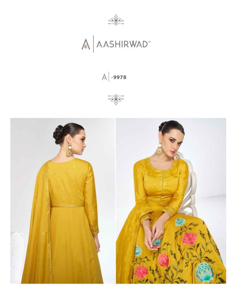 Aashirwad Creation Marigold Premium Silk Readymade Dress (2 pcs Catalogue)