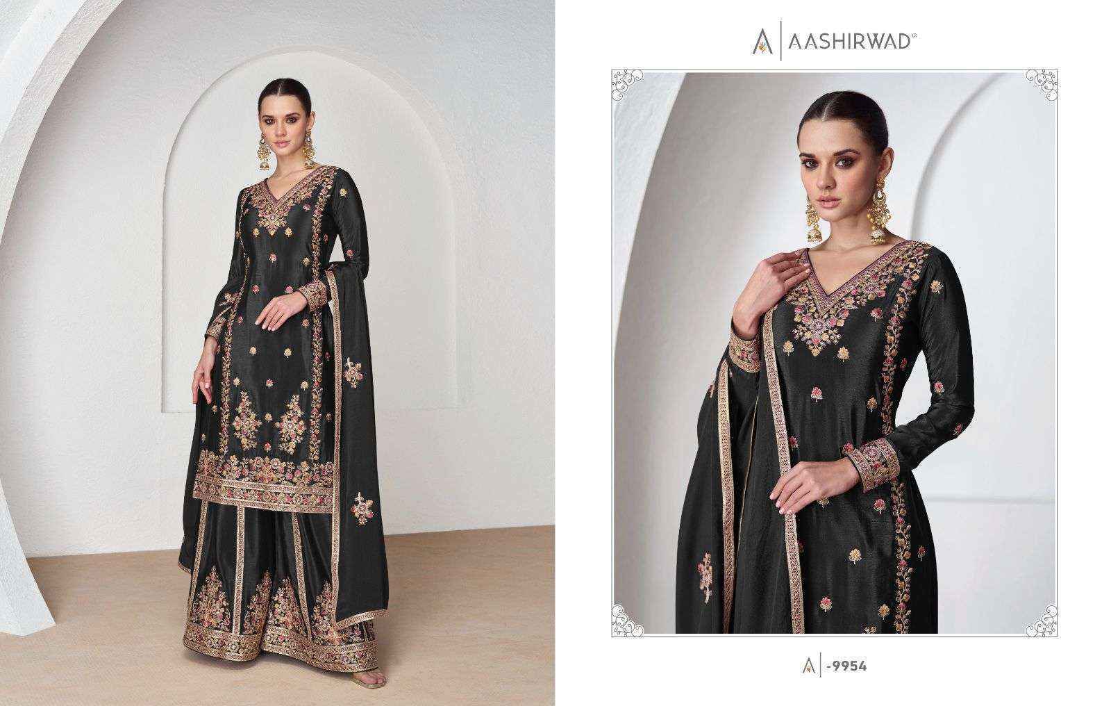 Aashirwad Creation Nazrana Readymade Chinon Dress (4 pcs Catalogue)