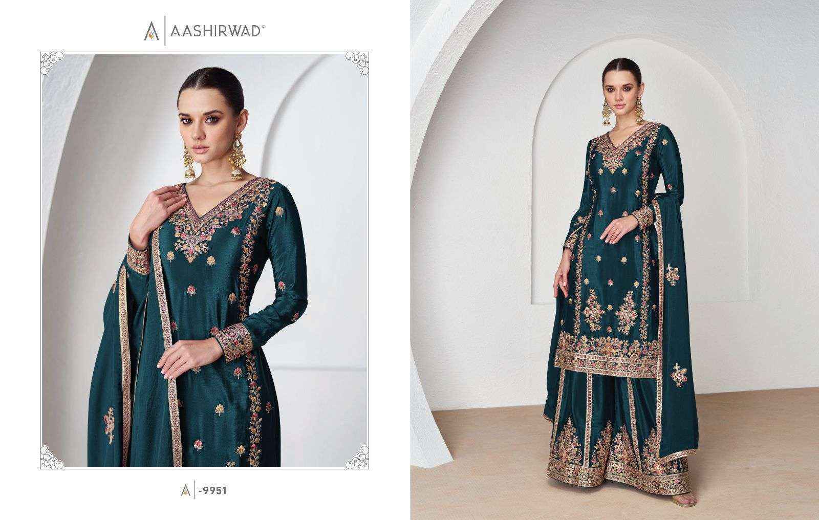 Aashirwad Creation Nazrana Readymade Chinon Dress (4 pcs Catalogue)