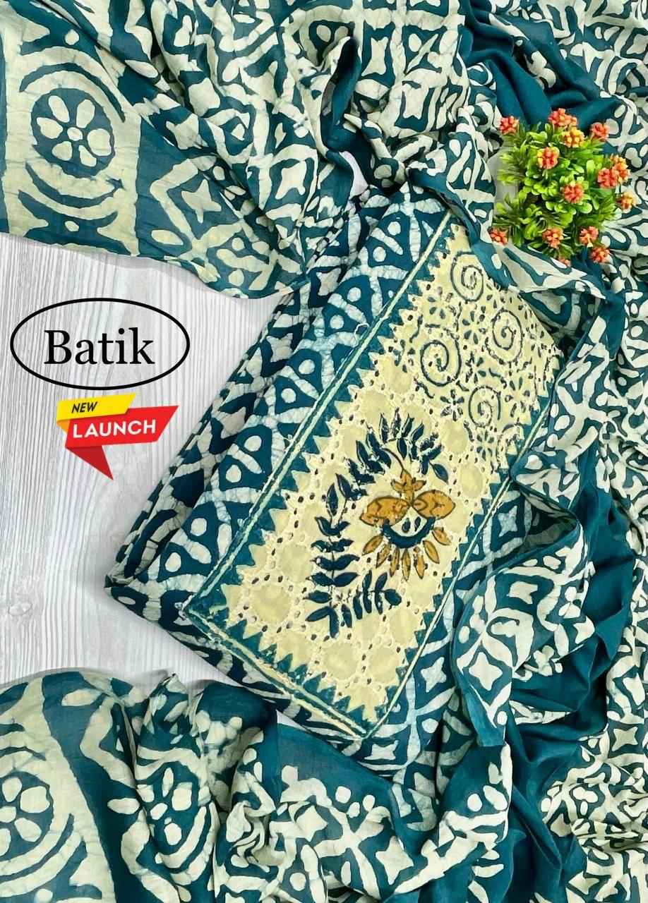 Cotton Batik Non Catalog Dress Material (4 Pc Catalog)