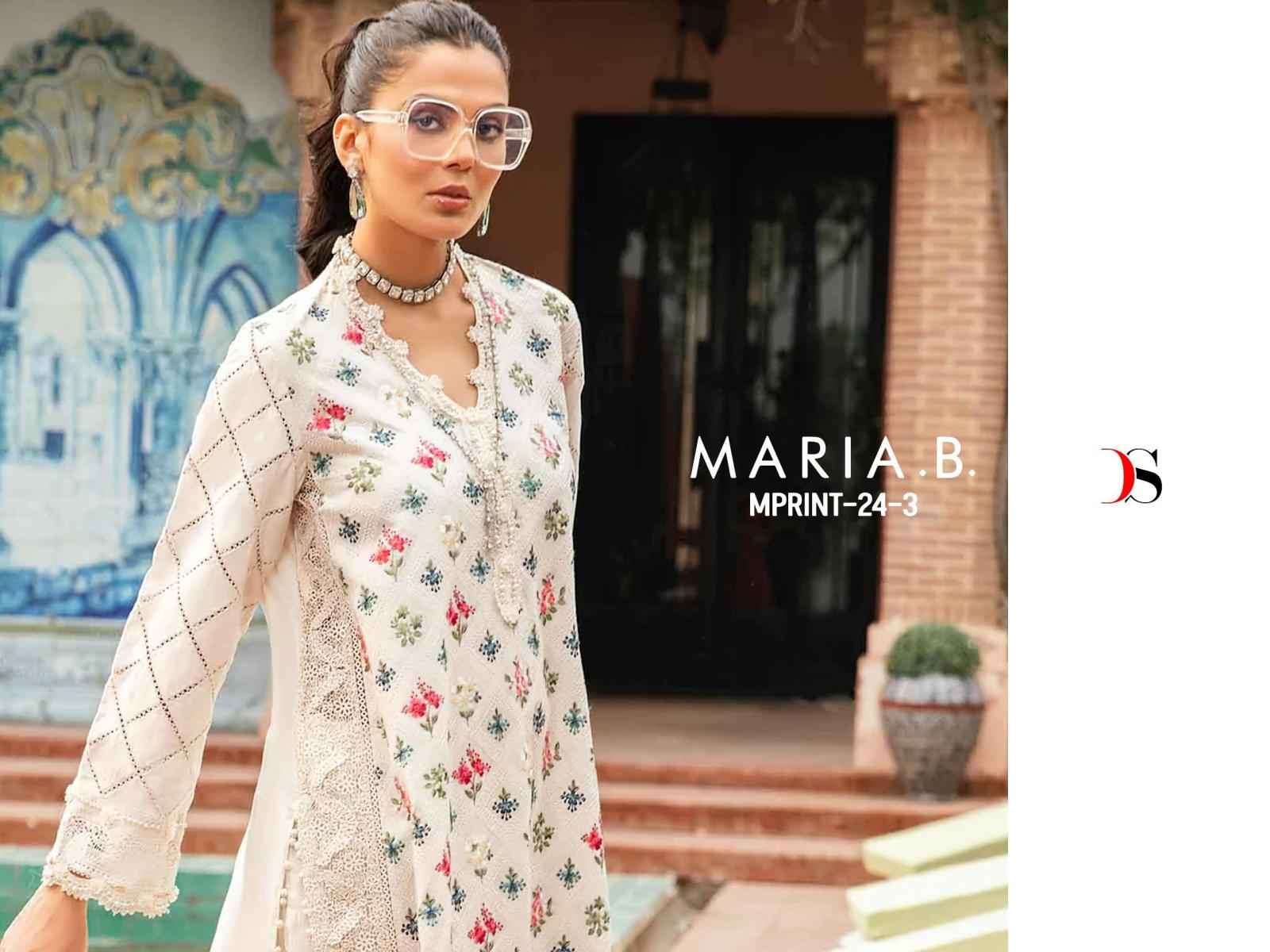 Deepsy Maria B M Prints 24 3 Cotton Dress Material (7 pcs Catalogue)