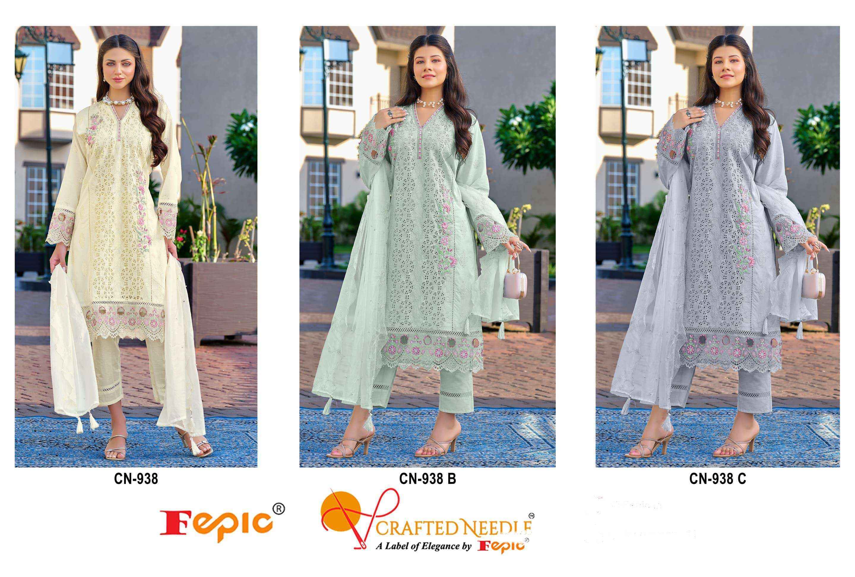 Fepic Crafted Needle Cn 938 Cotton Readymade Suit (3 pcs Catalogue)