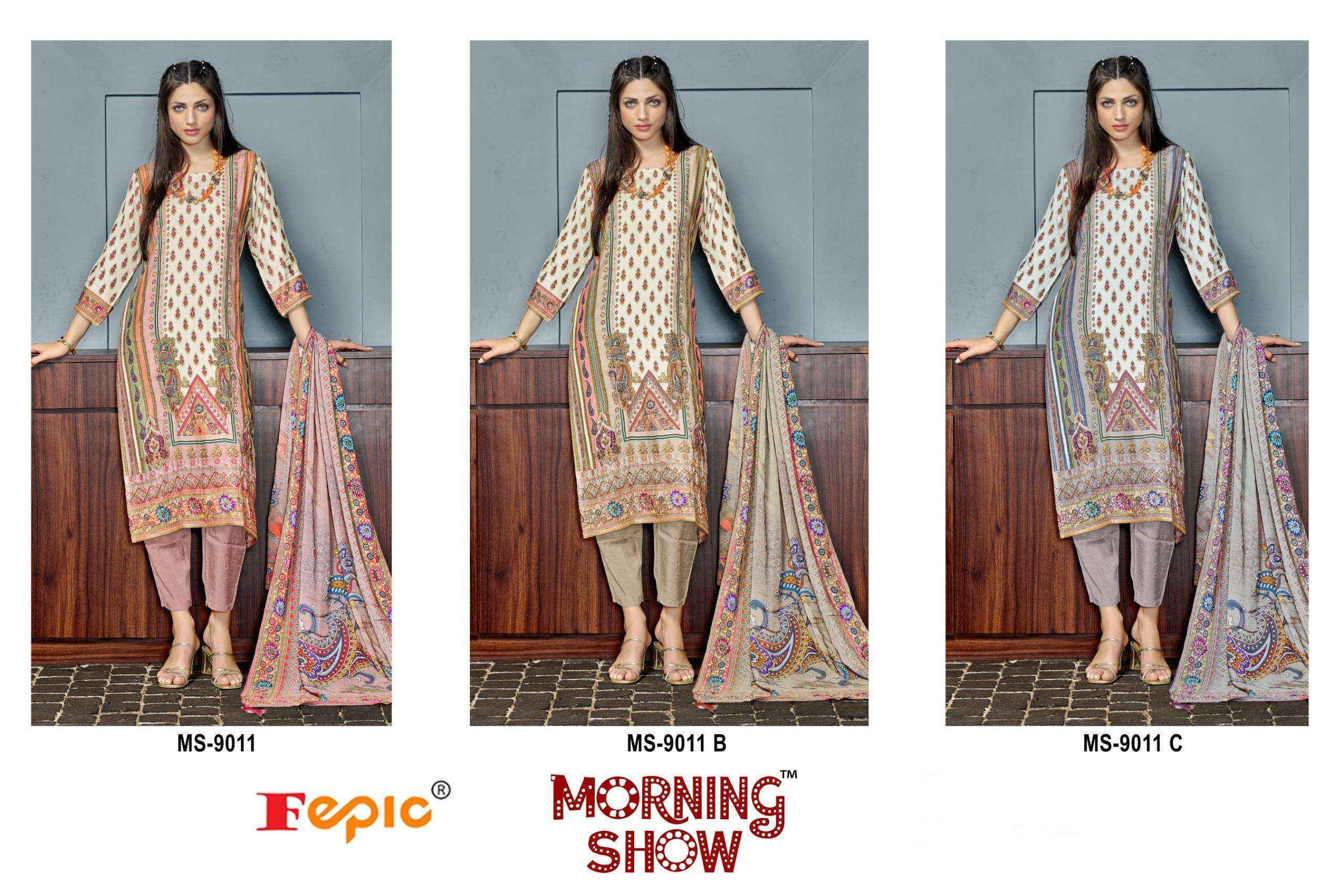 Fepic Morning Show Ms 9011 Muslin Readymade Suit (3 pcs Catalogue)