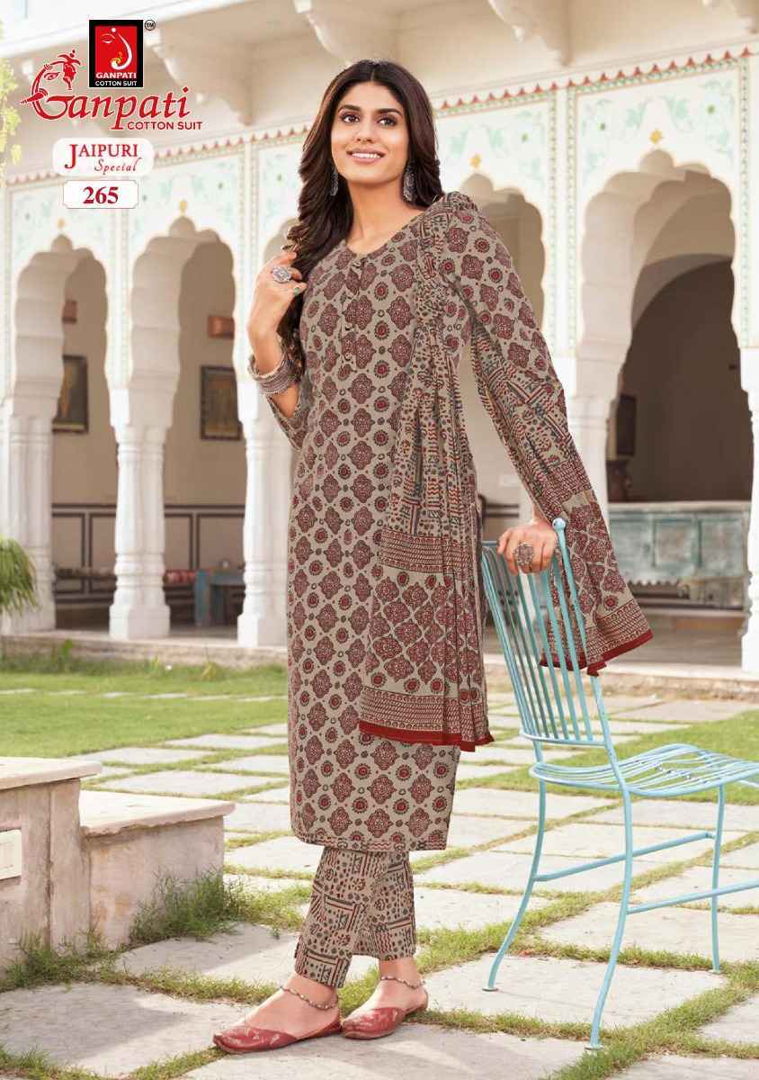 Ganpati Jaipuri Vol-11 Pure Cotton Readymade Suit ( 15 Pc Catalog )