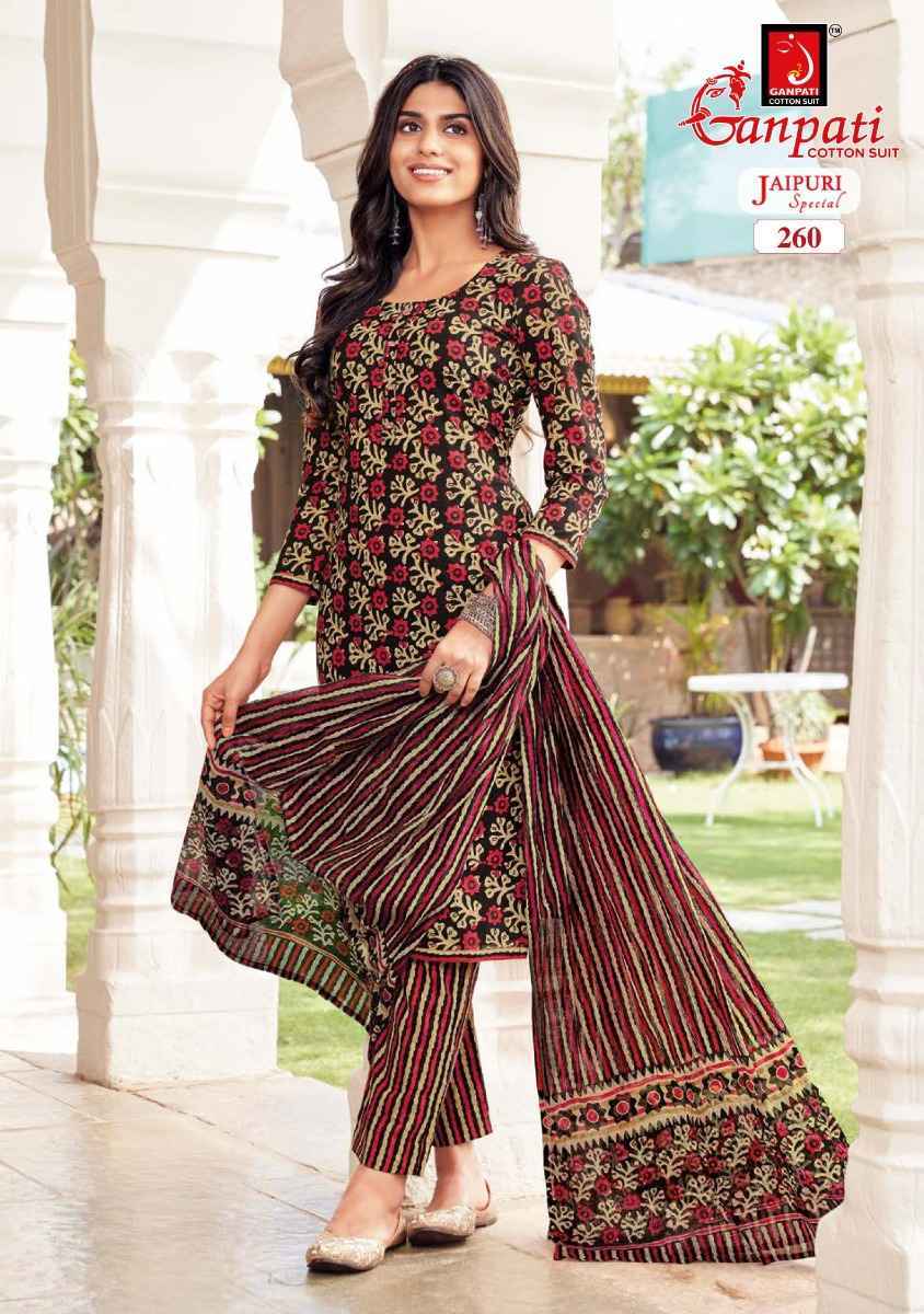 Ganpati Jaipuri Vol-11 Pure Cotton Readymade Suit ( 15 Pc Catalog )