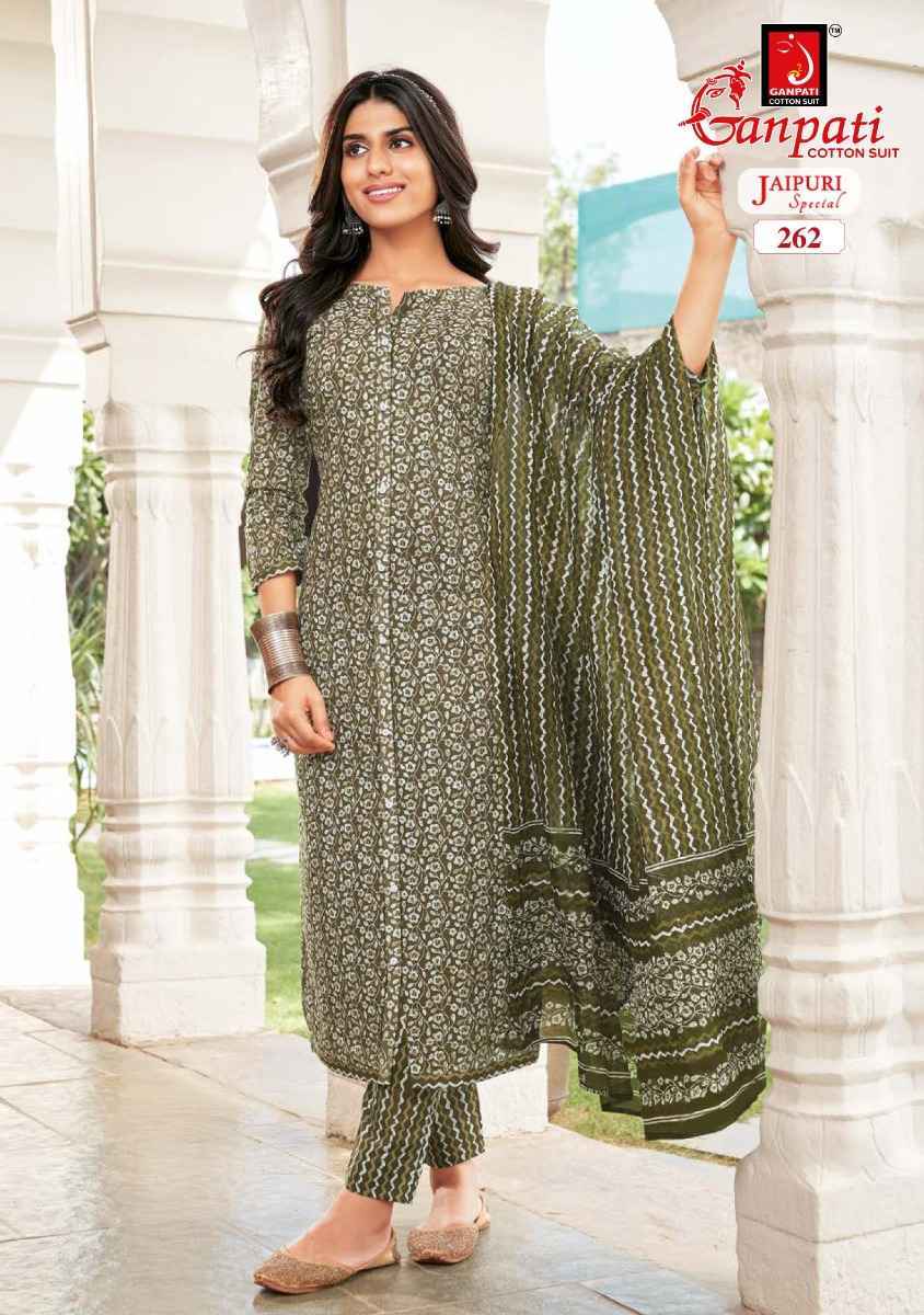 Ganpati Jaipuri Vol-11 Pure Cotton Readymade Suit ( 15 Pc Catalog )