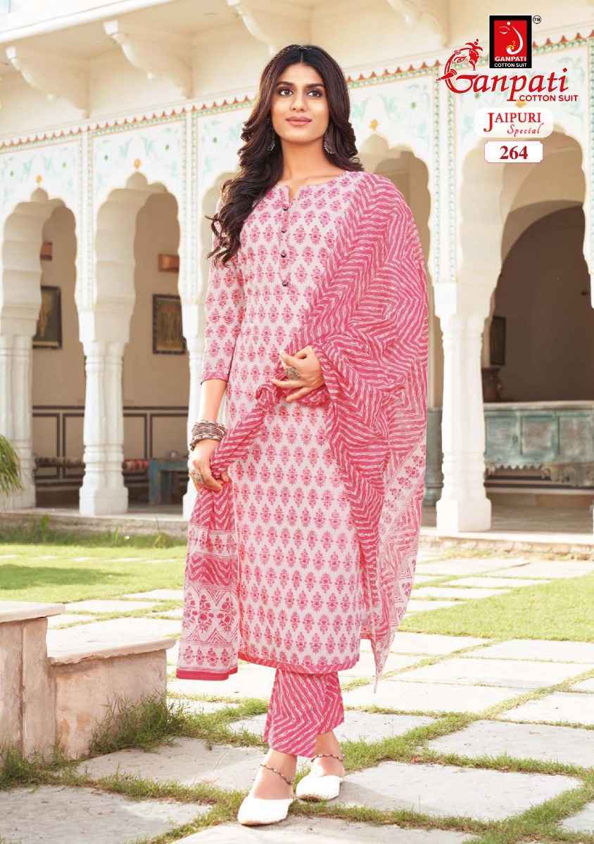 Ganpati Jaipuri Vol-11 Pure Cotton Readymade Suit ( 15 Pc Catalog )