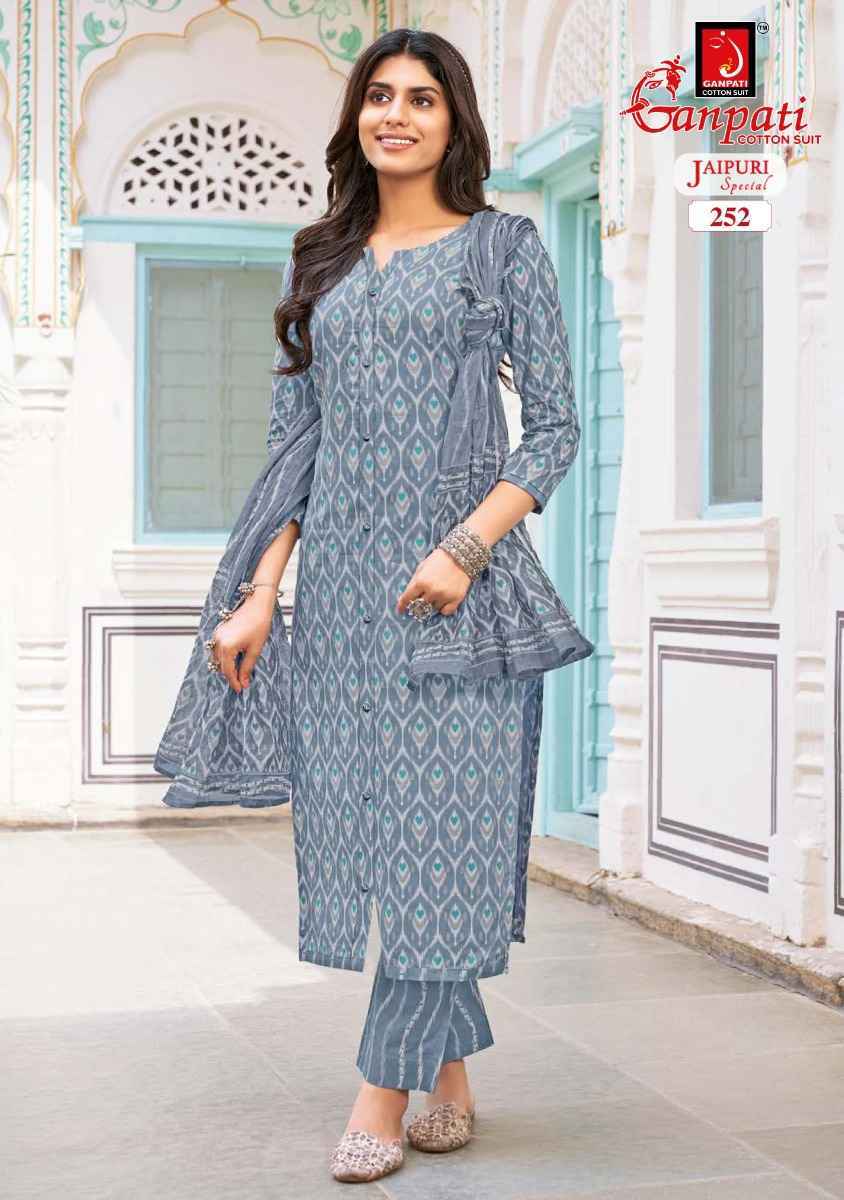 Ganpati Jaipuri Vol-11 Pure Cotton Readymade Suit ( 15 Pc Catalog )