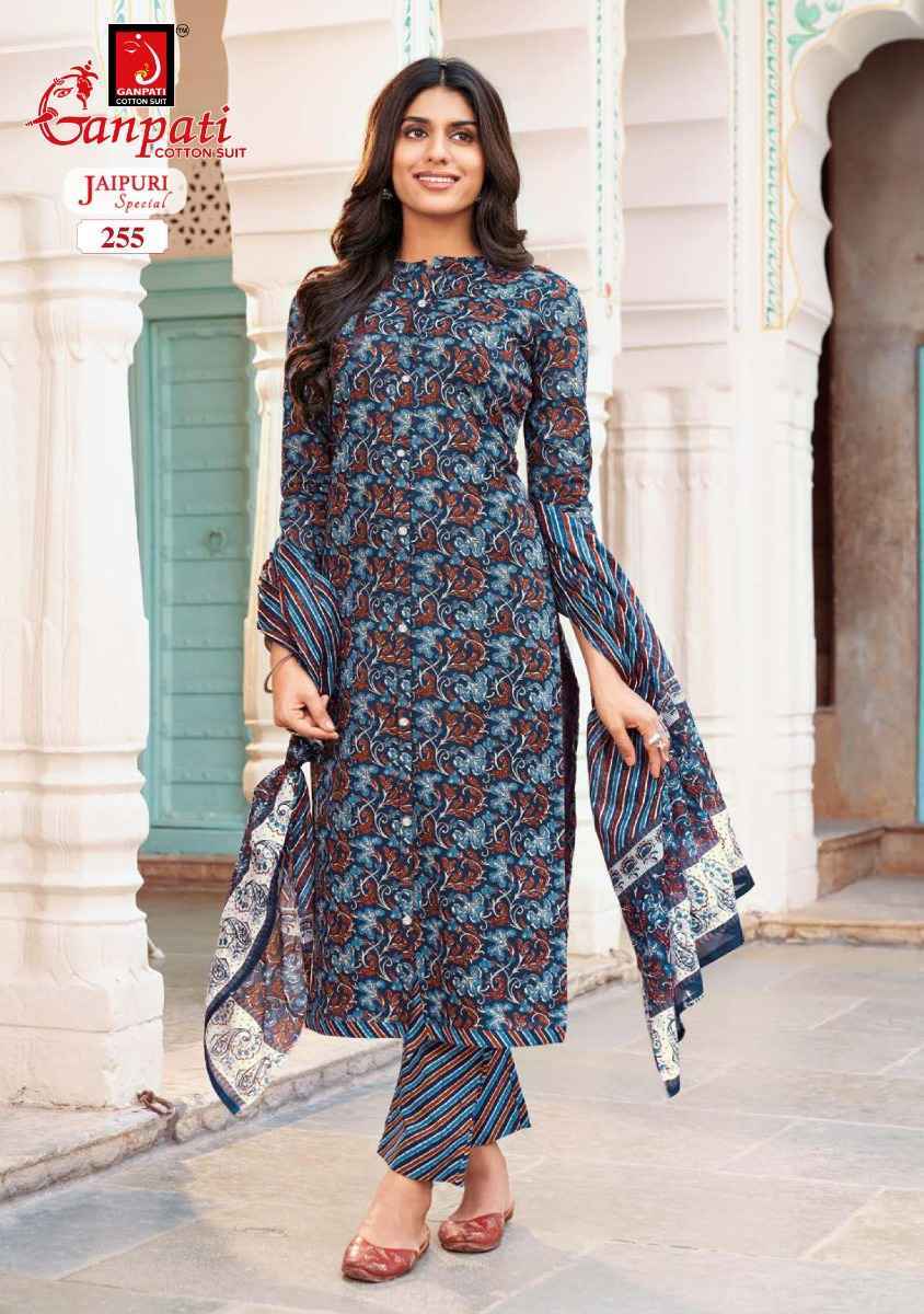 Ganpati Jaipuri Vol-11 Pure Cotton Readymade Suit ( 15 Pc Catalog )