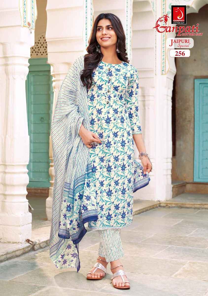 Ganpati Jaipuri Vol-11 Pure Cotton Readymade Suit ( 15 Pc Catalog )