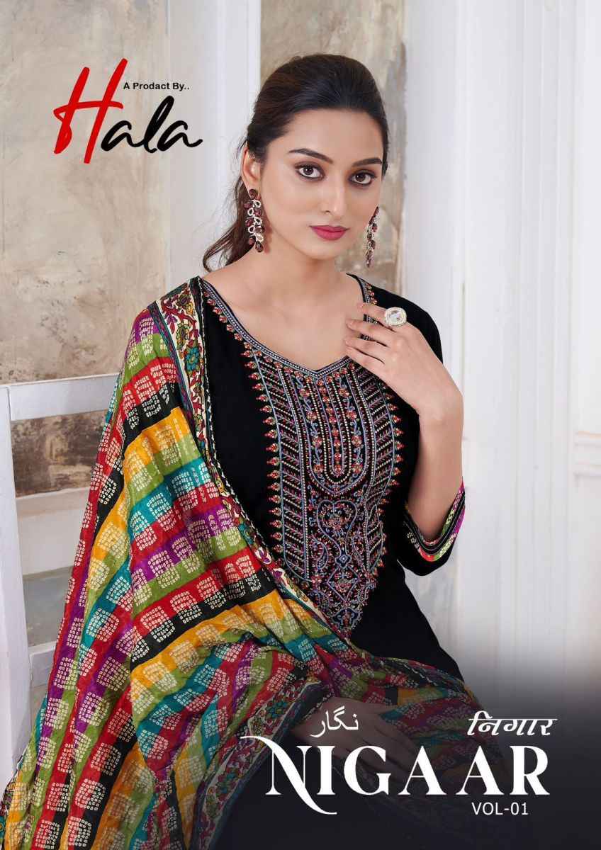 Hala Nigaar Vol-1 Rayon Dress Material (8 pcs Catalogue)