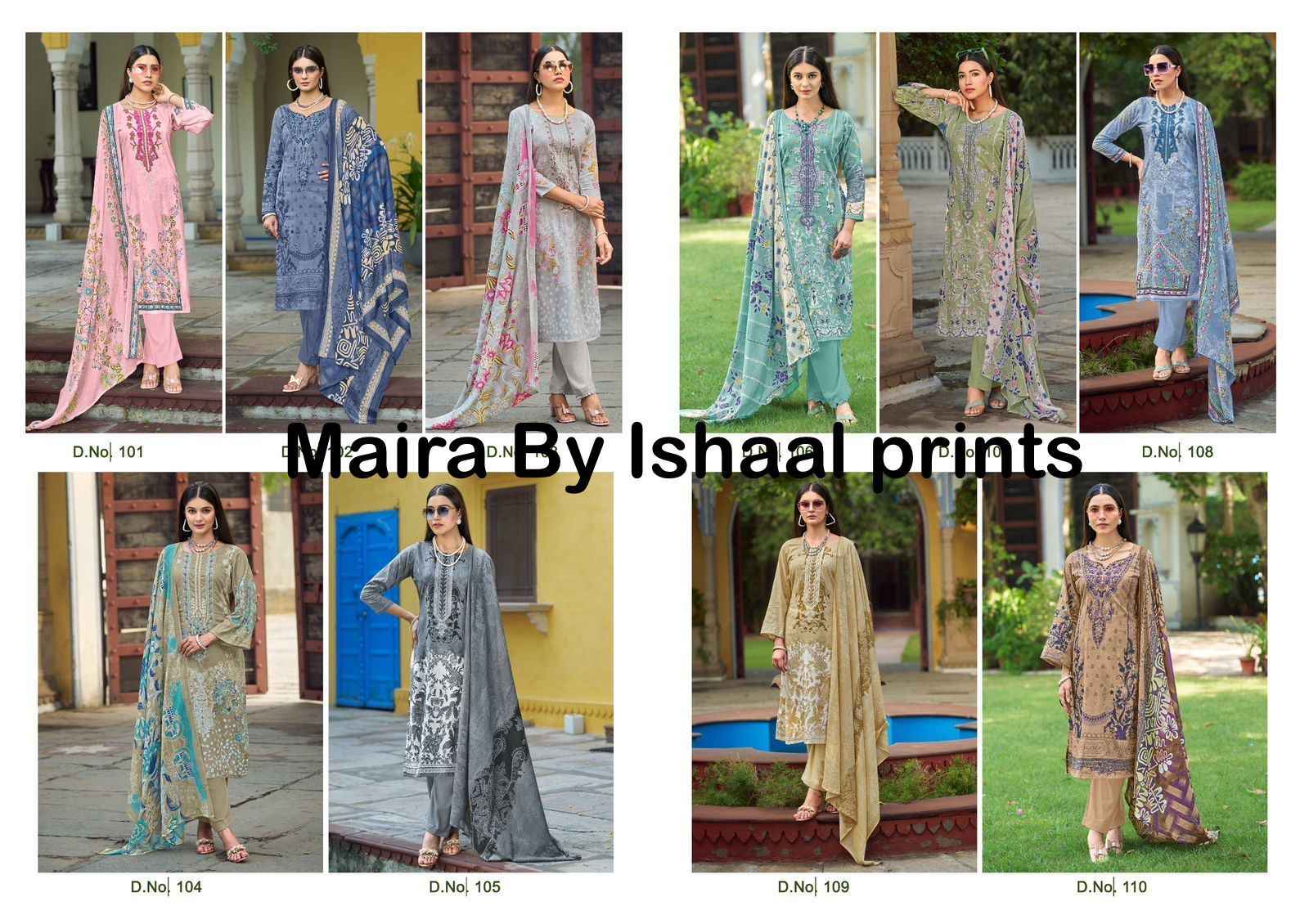 Ishaal Print Maria Vol-1 Cotton Embroidery Dress Material (8 Pc Catalog)