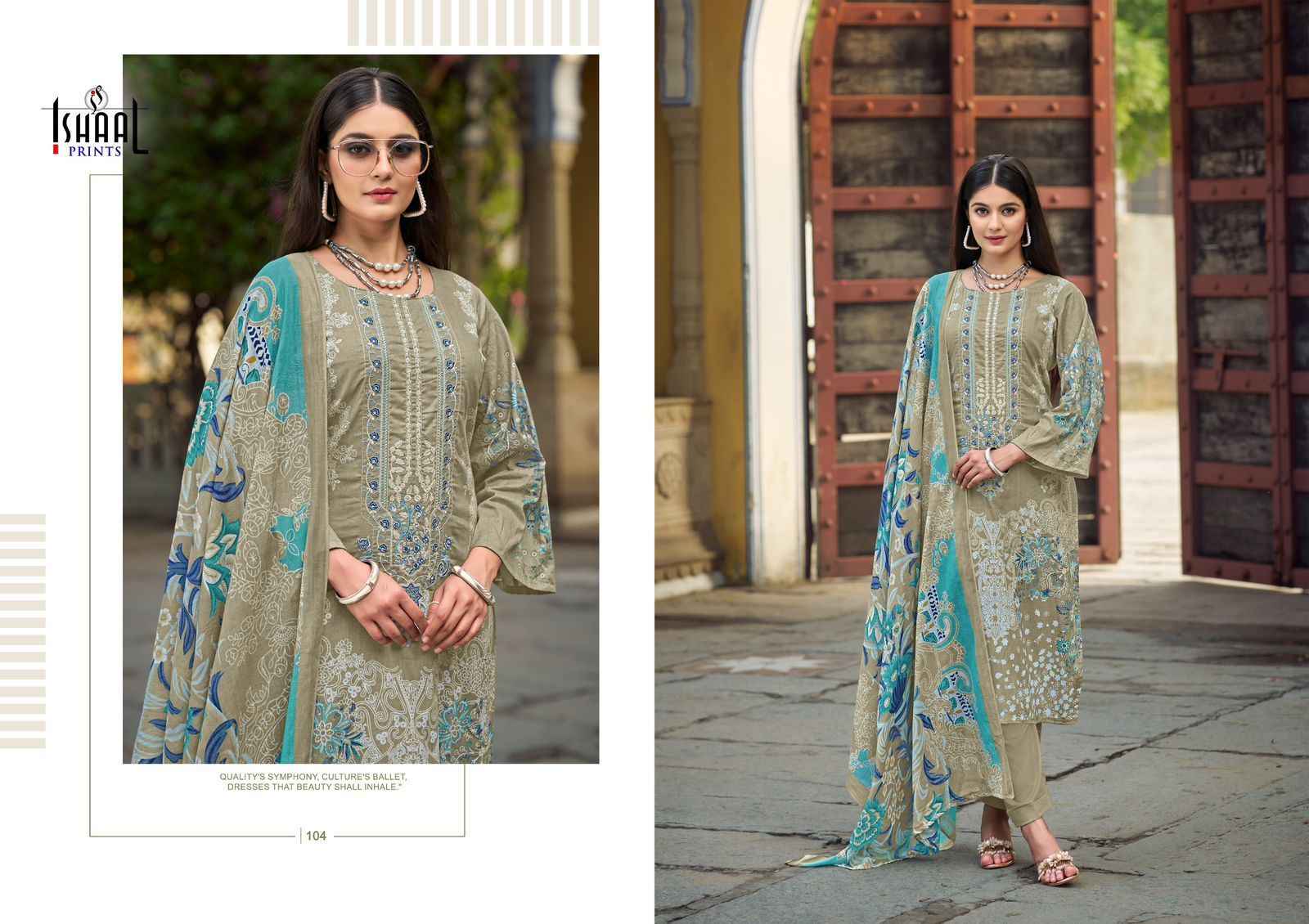 Ishaal Print Maria Vol-1 Cotton Embroidery Dress Material (8 Pc Catalog)