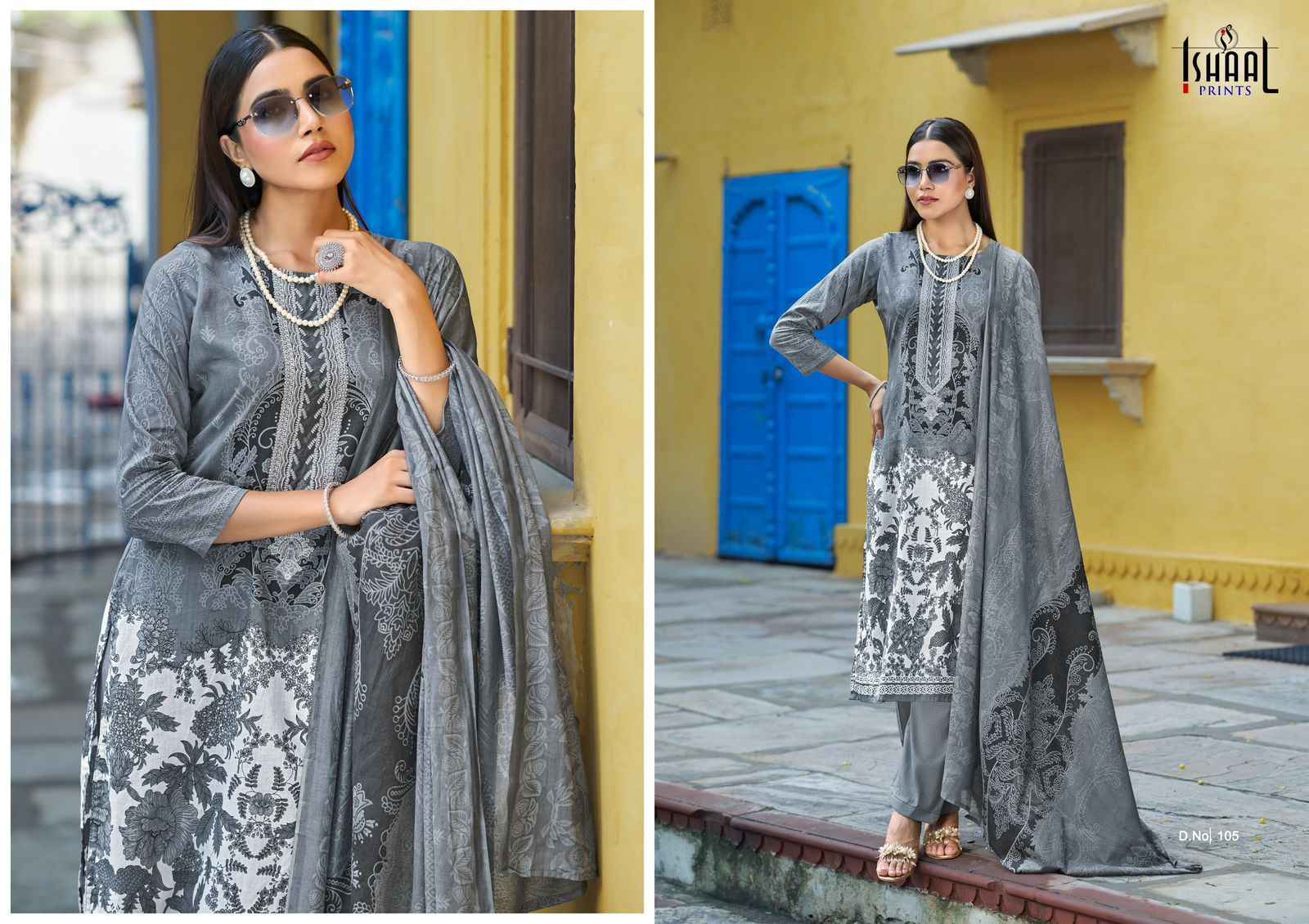 Ishaal Print Maria Vol-1 Cotton Embroidery Dress Material (8 Pc Catalog)