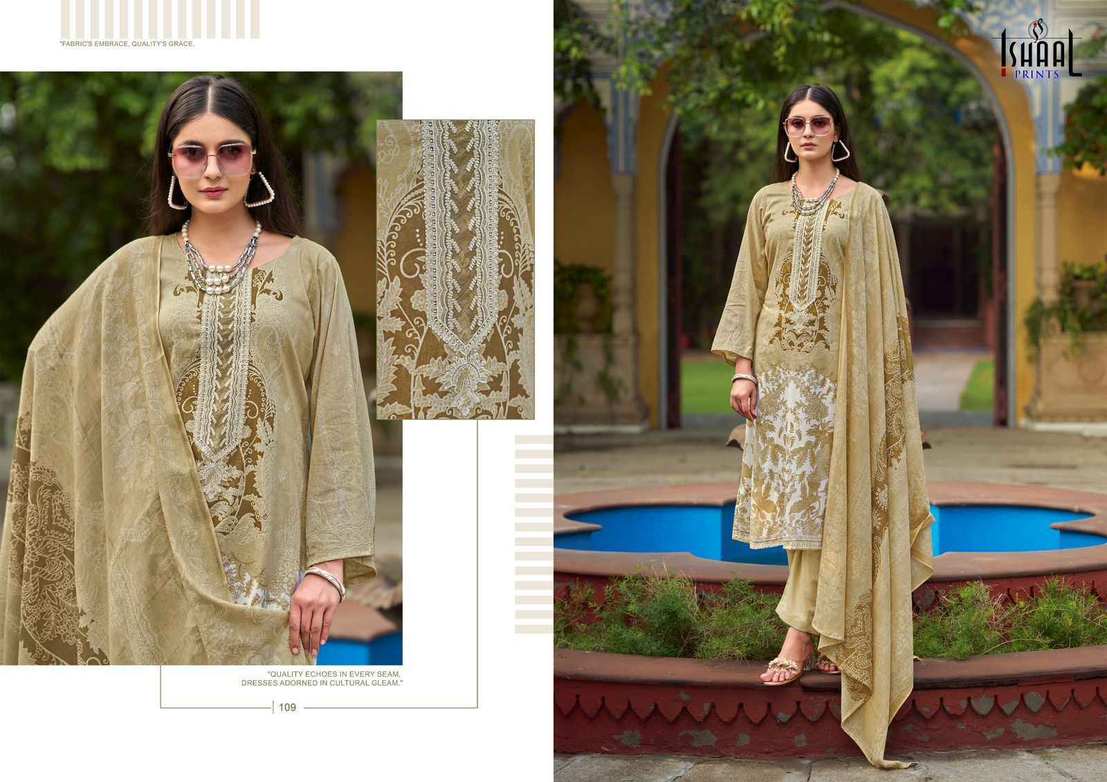 Ishaal Print Maria Vol-1 Cotton Embroidery Dress Material (8 Pc Catalog)