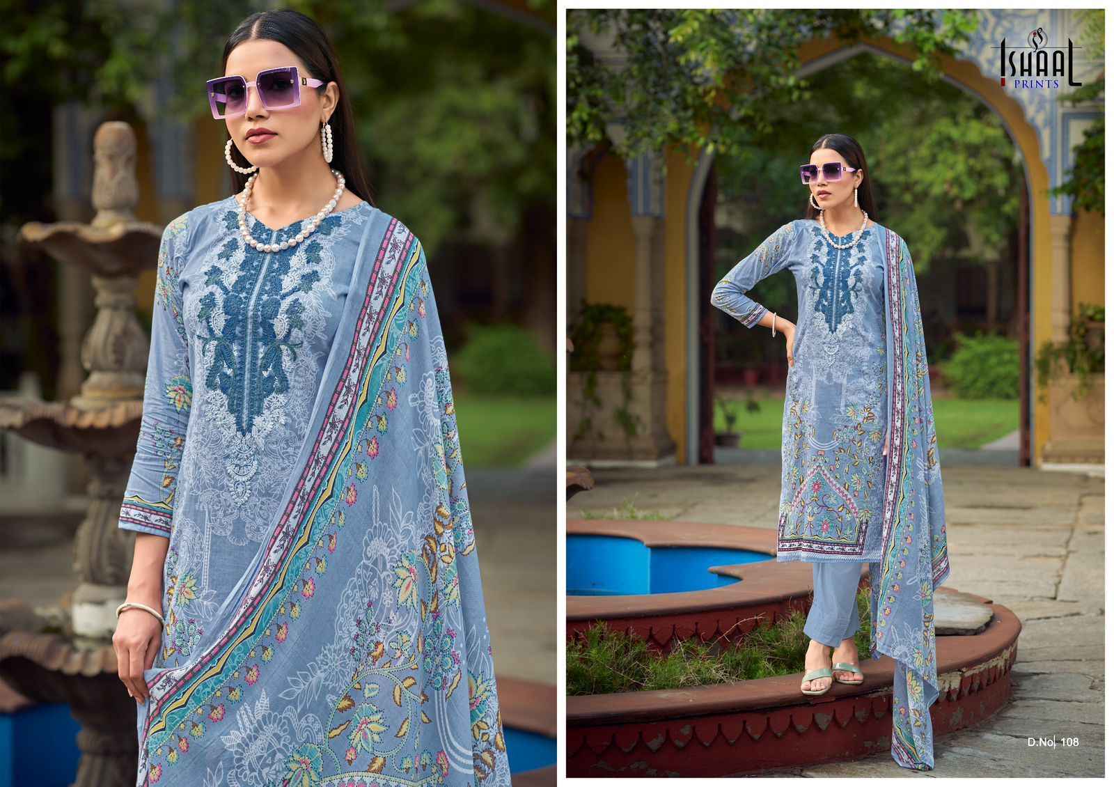 Ishaal Print Maria Vol-1 Cotton Embroidery Dress Material (8 Pc Catalog)