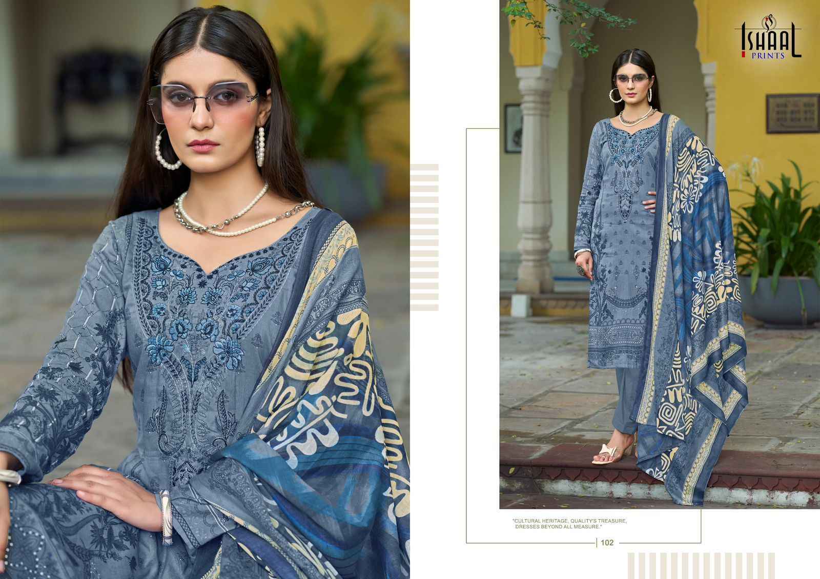 Ishaal Print Maria Vol-1 Cotton Embroidery Dress Material (8 Pc Catalog)