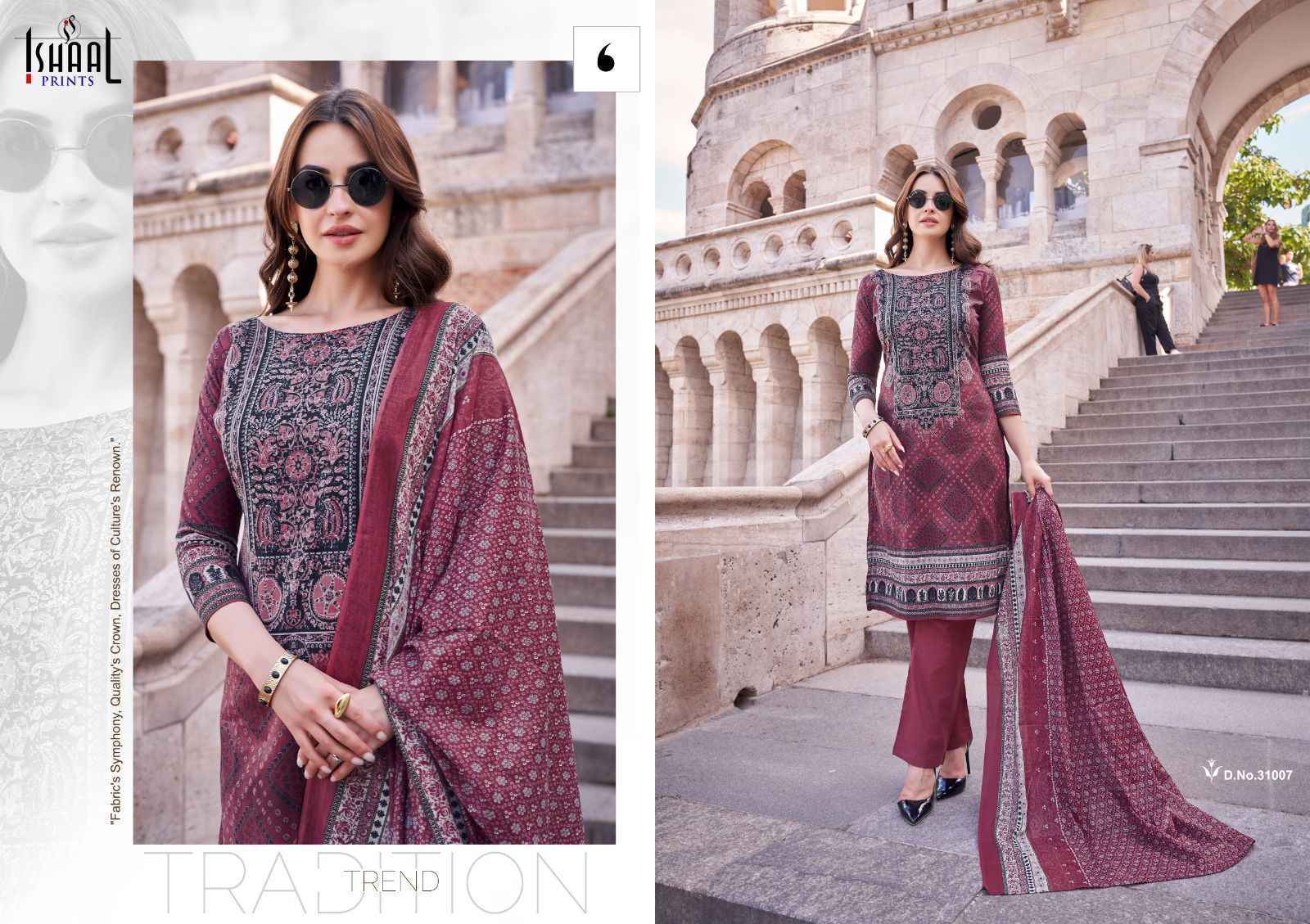 Ishaal Prints Gulmohar Vol-31 Lawn Dress Material (10 Pc Catalouge)