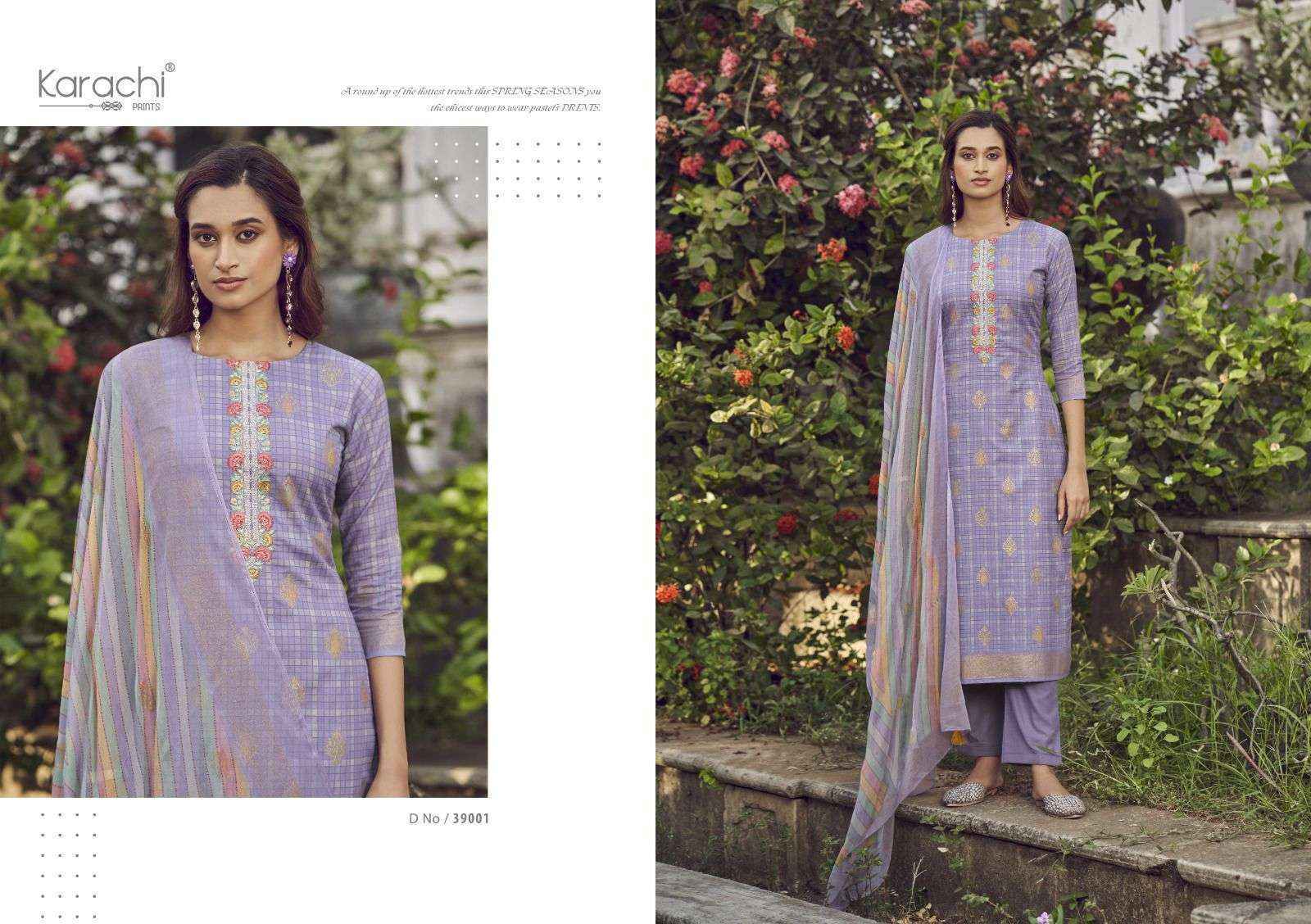 Karachi Prints Maahi Lawn Cotton Dress Material (6 pcs Catalogue)