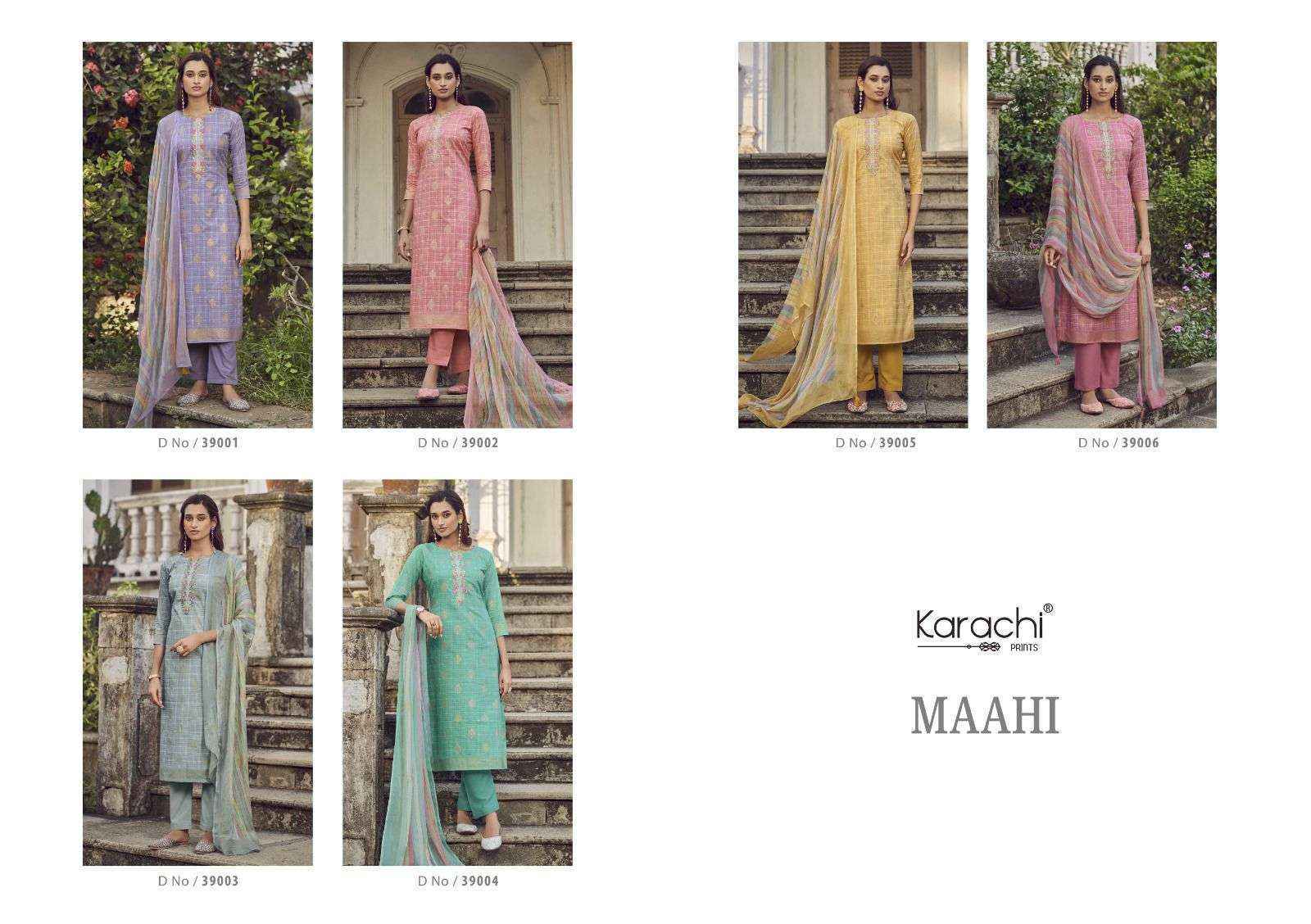 Karachi Prints Maahi Lawn Cotton Dress Material (6 pcs Catalogue)