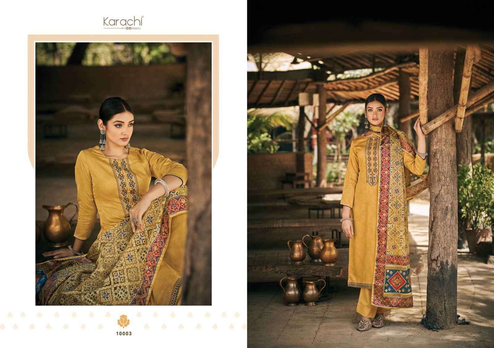 Karachi Prints Patola Pure Viscose Dress Material (6 pcs Catalogue)