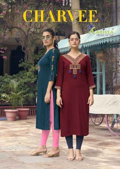 Karissa Charvee Rayon Kurti (6 pcs Cataloue)