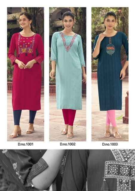 Karissa Charvee Rayon Kurti (6 pcs Cataloue)