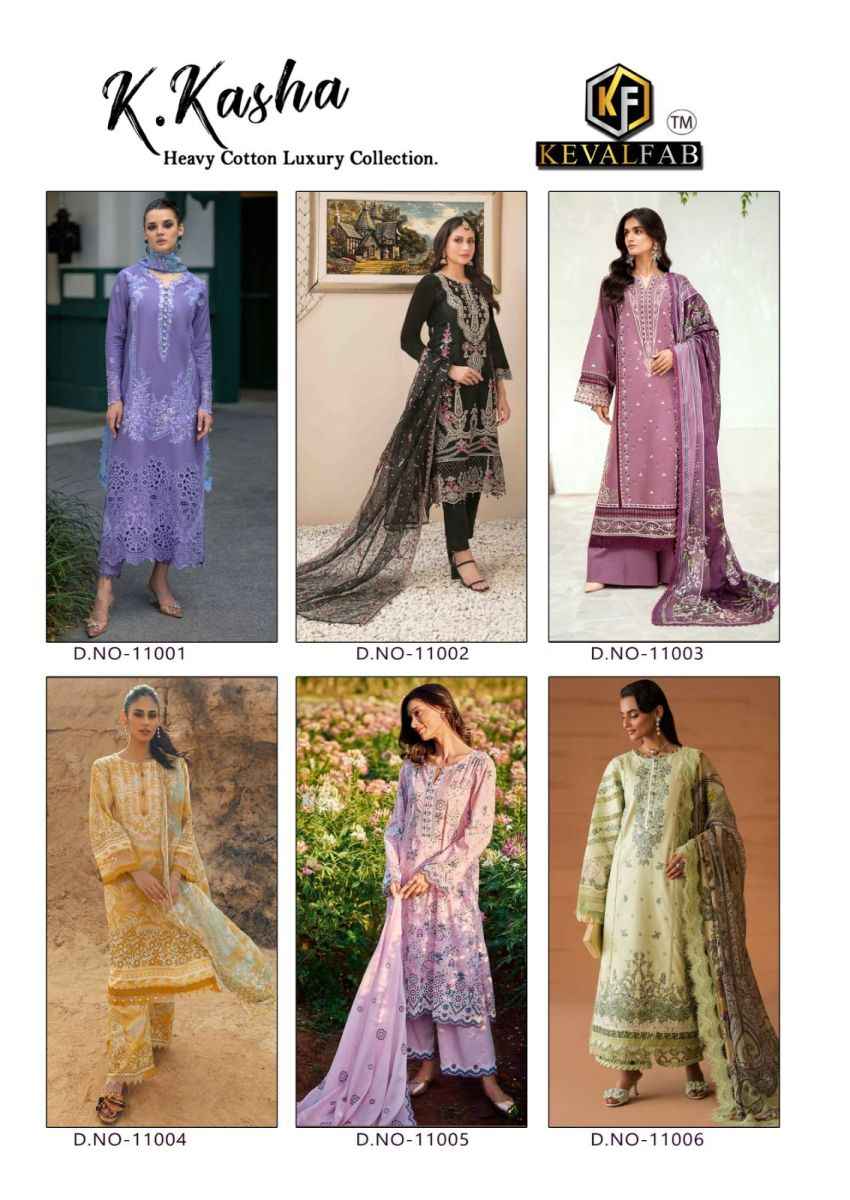 Keval Fab K Kasha Vol-11 Cotton Dress Material (6 pc Cataloge)