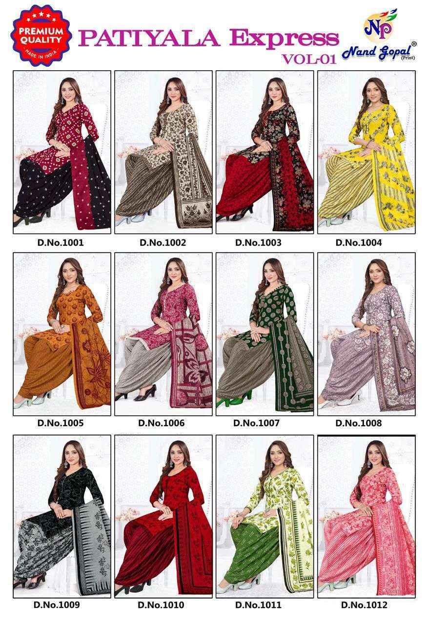 Nand Gopal Patiyala Express Vol-1 Cotton Dress Material (12 pcs Catalogue)