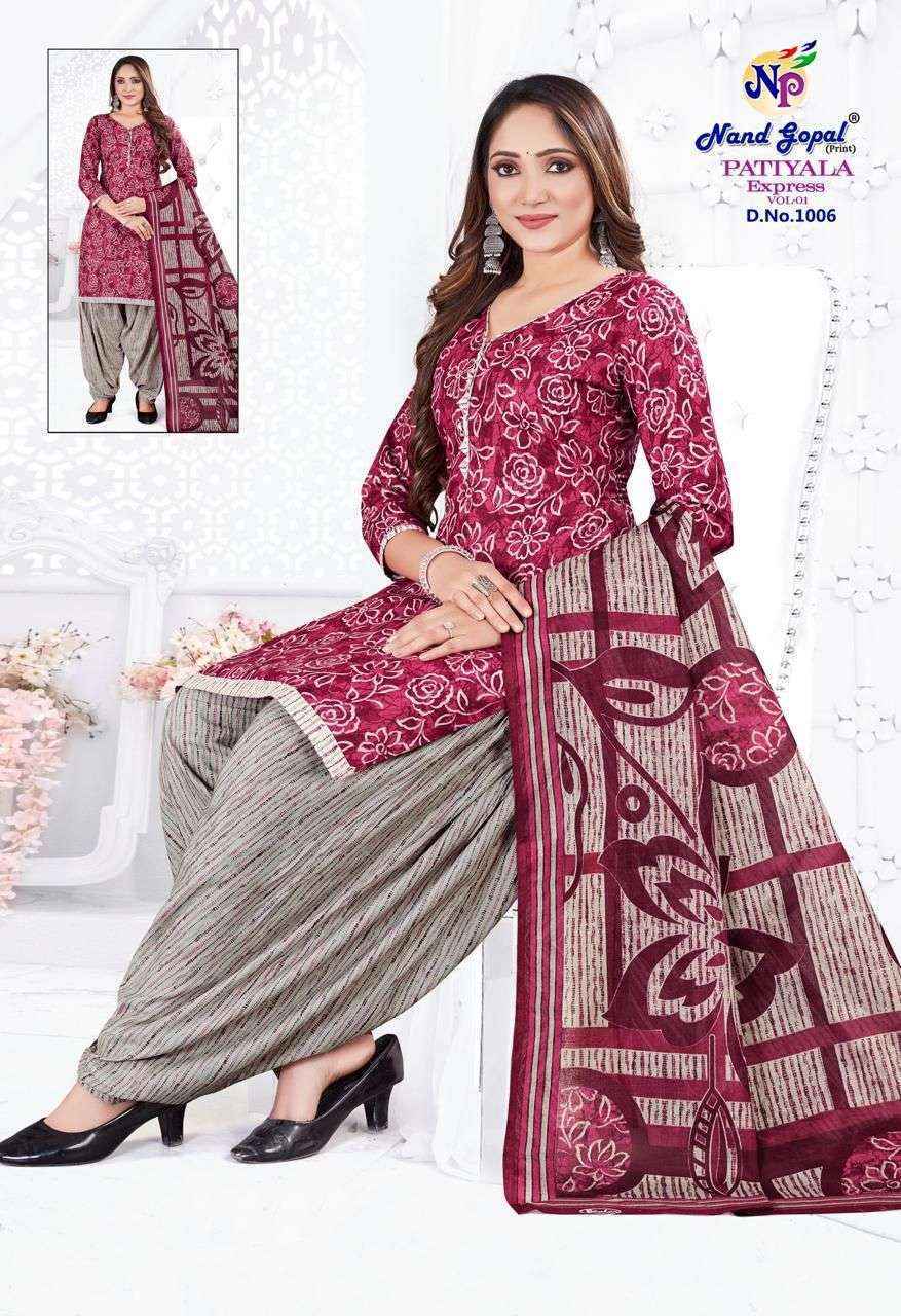 Nand Gopal Patiyala Express Vol-1 Cotton Dress Material (12 pcs Catalogue)