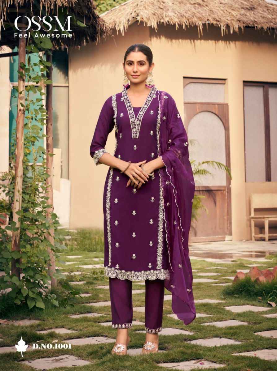 Ossm Gulabi Vol-3 Viscos Roman Silk Readymade Suit (6 Pc Catalog)