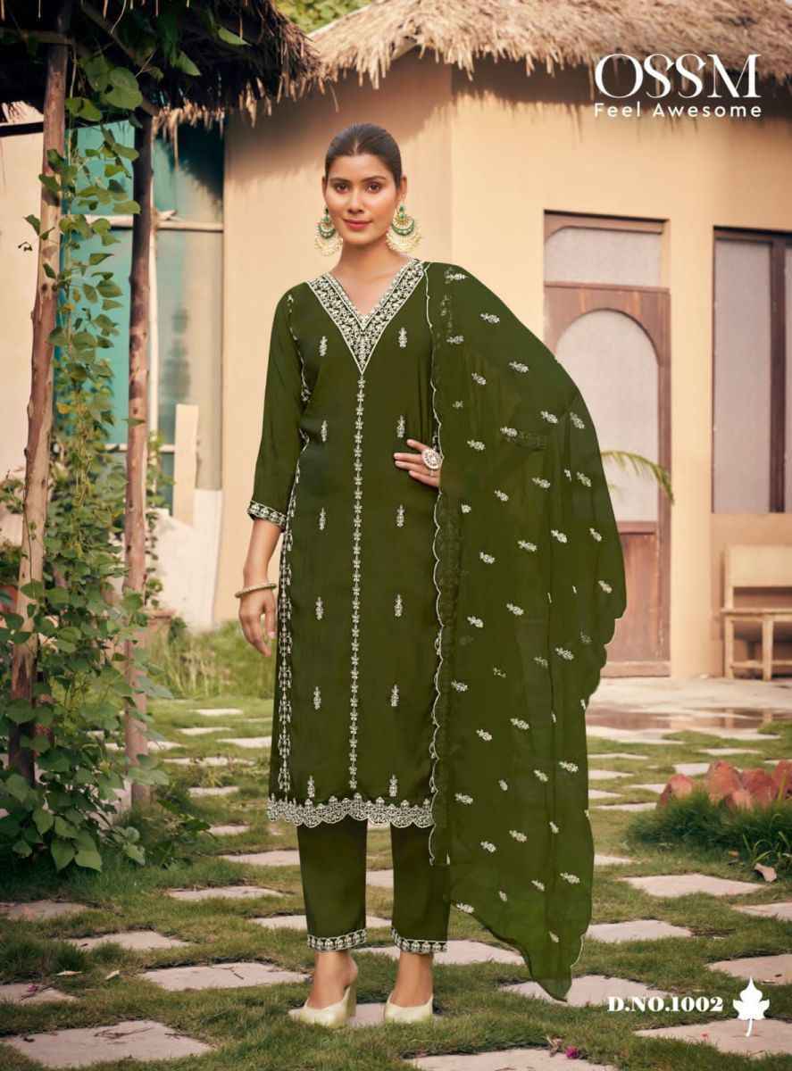 Ossm Gulabi Vol-3 Viscos Roman Silk Readymade Suit (6 Pc Catalog)