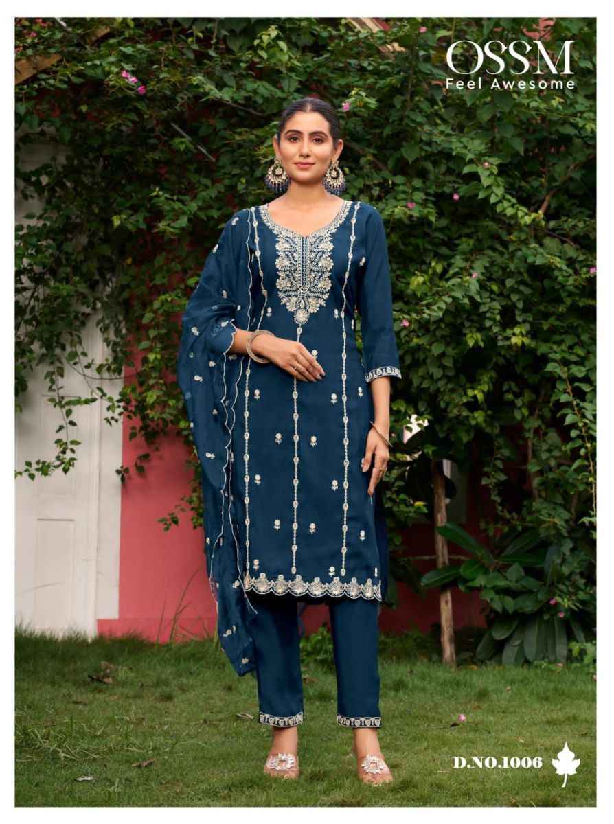 Ossm Gulabi Vol-3 Viscos Roman Silk Readymade Suit (6 Pc Catalog)