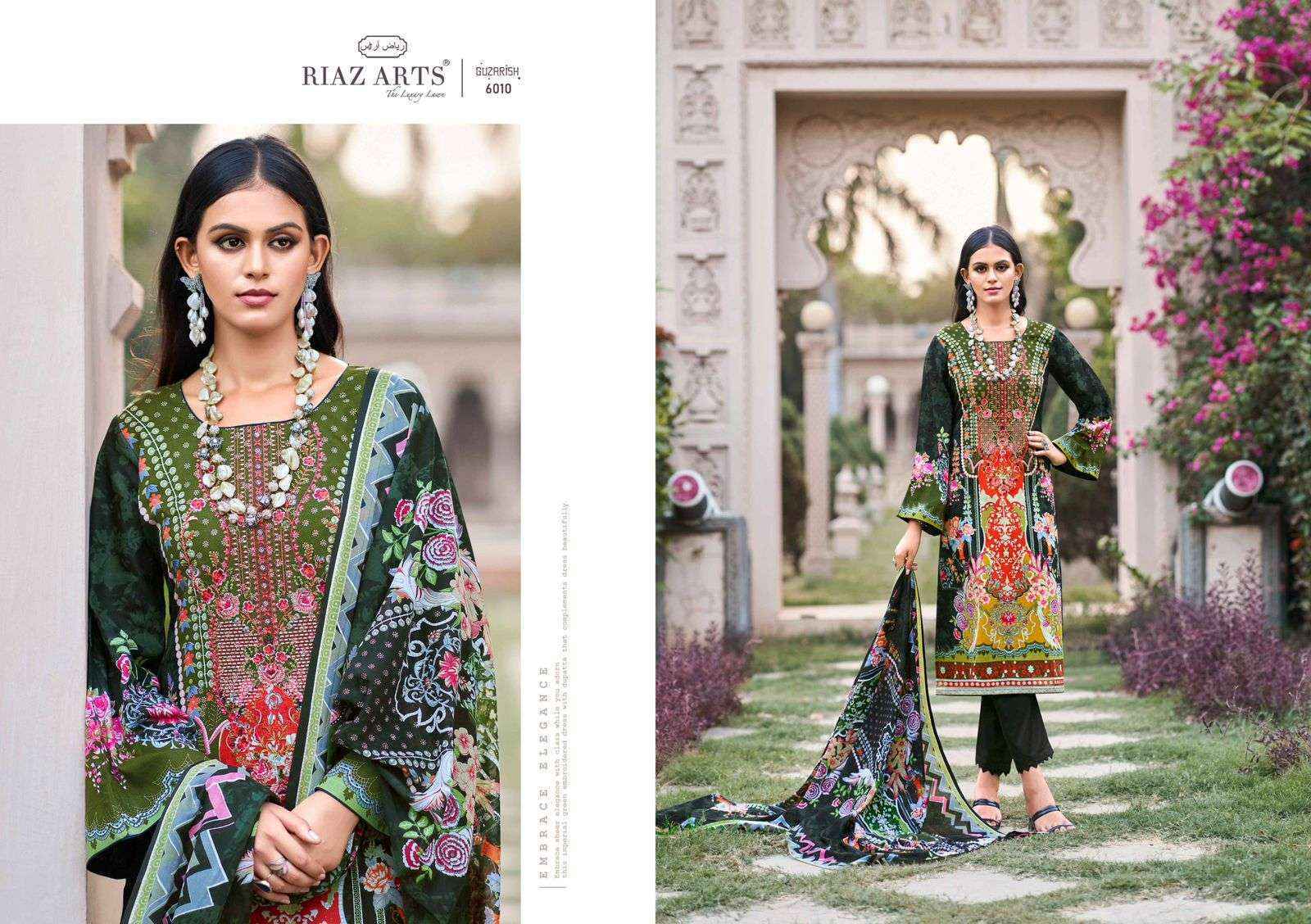 Riaz Arts Guzarish Pure Karachi Lawn Dress Material (6 Pc Catalouge)