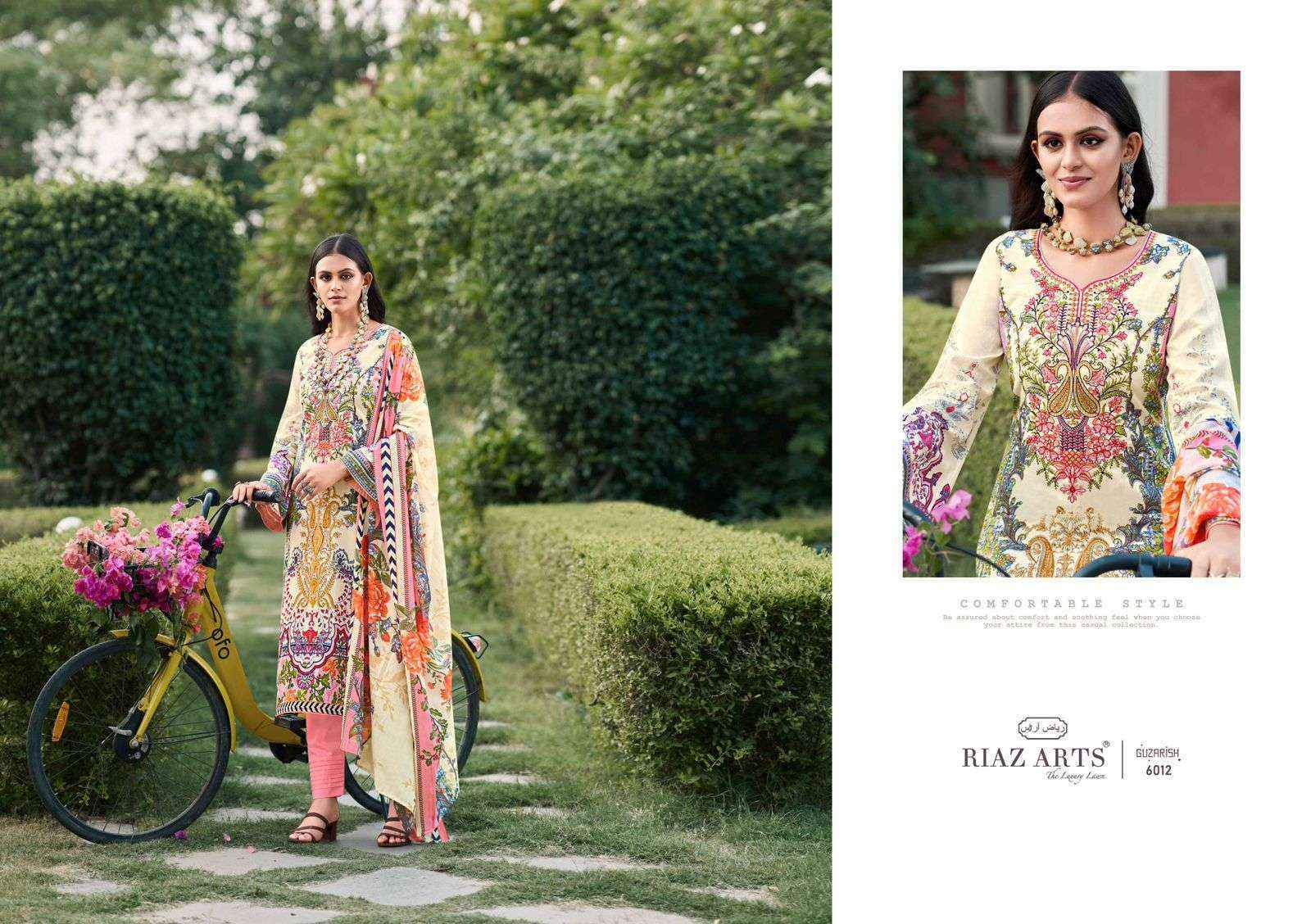 Riaz Arts Guzarish Pure Karachi Lawn Dress Material (6 Pc Catalouge)