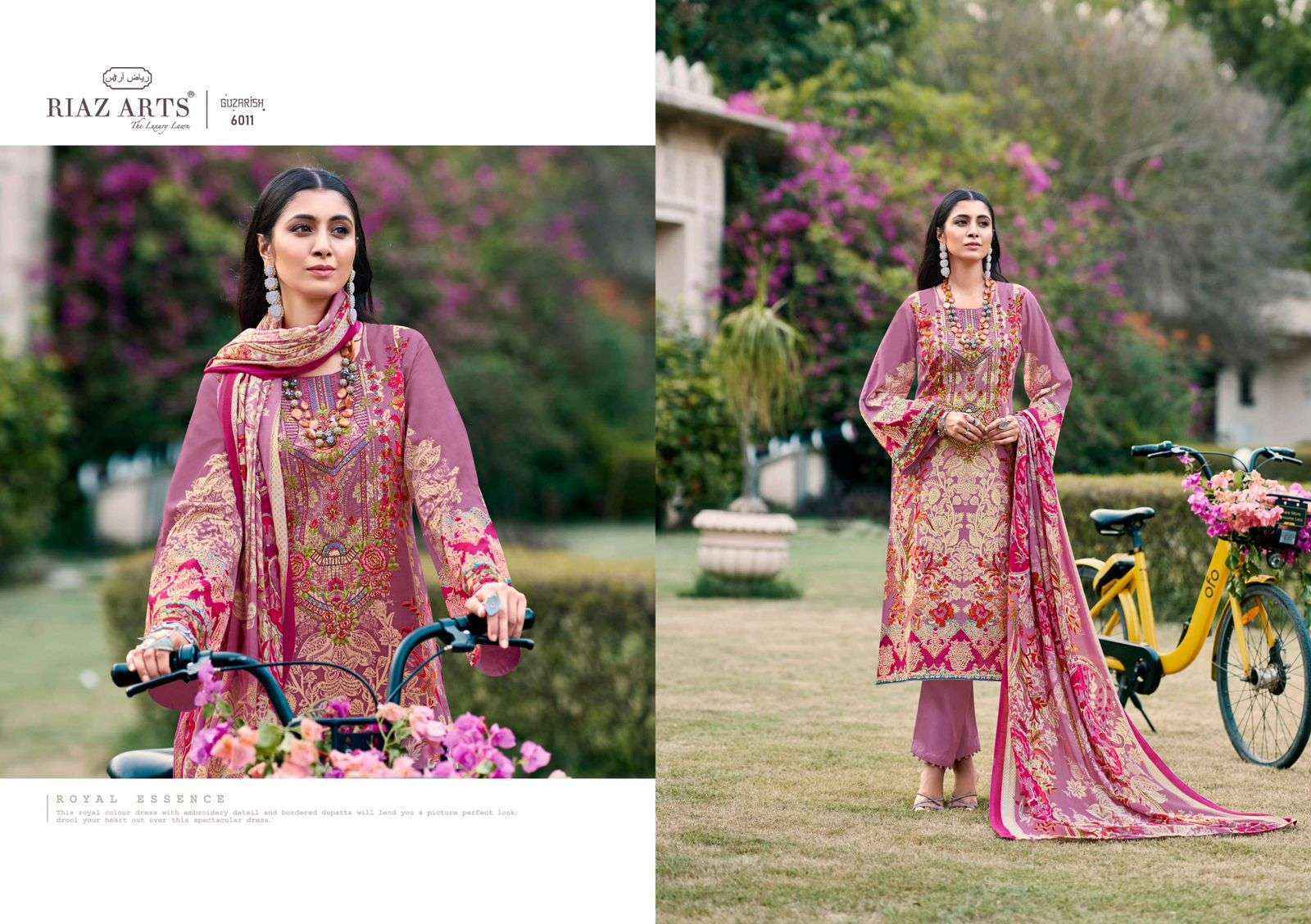 Riaz Arts Guzarish Pure Karachi Lawn Dress Material (6 Pc Catalouge)