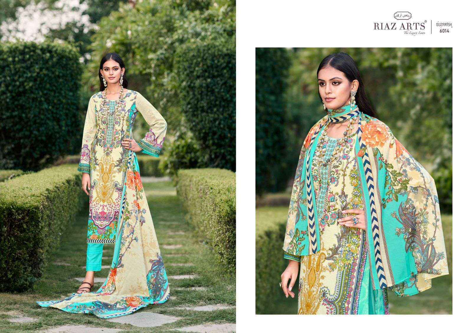 Riaz Arts Guzarish Pure Karachi Lawn Dress Material (6 Pc Catalouge)