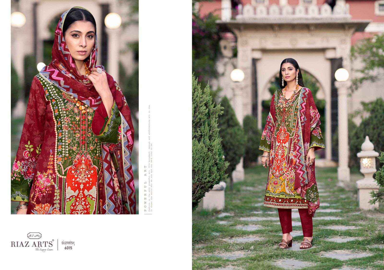 Riaz Arts Guzarish Pure Karachi Lawn Dress Material (6 Pc Catalouge)