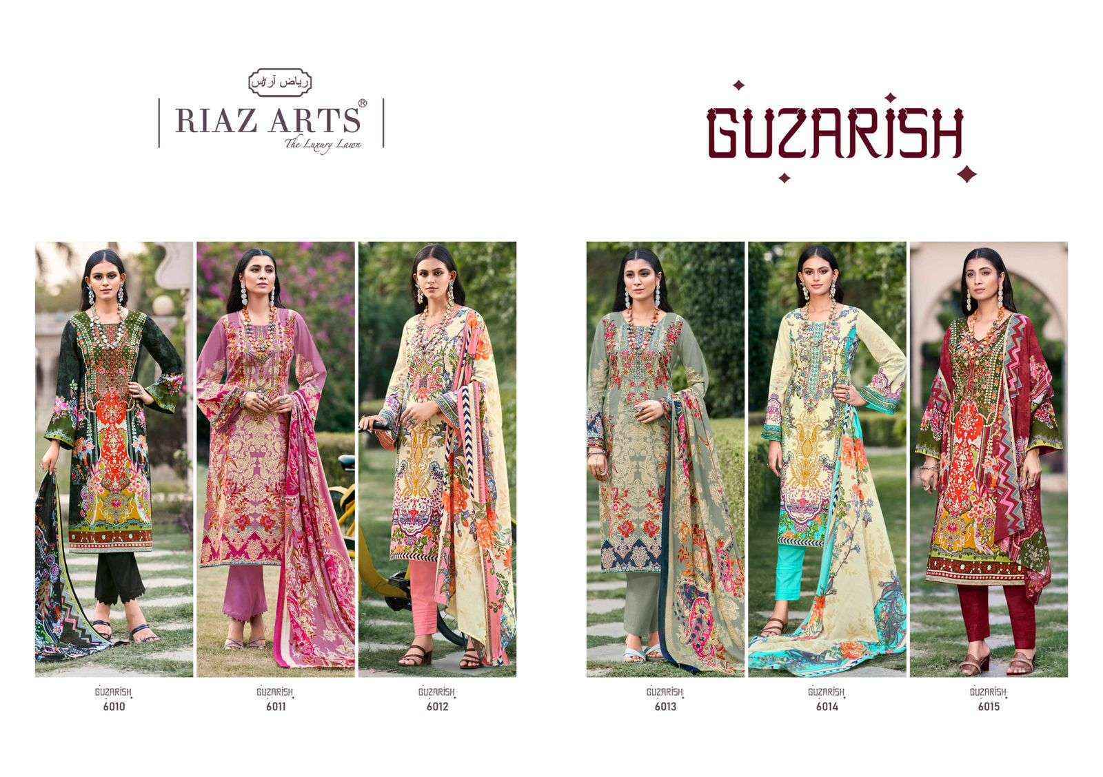 Riaz Arts Guzarish Pure Karachi Lawn Dress Material (6 Pc Catalouge)