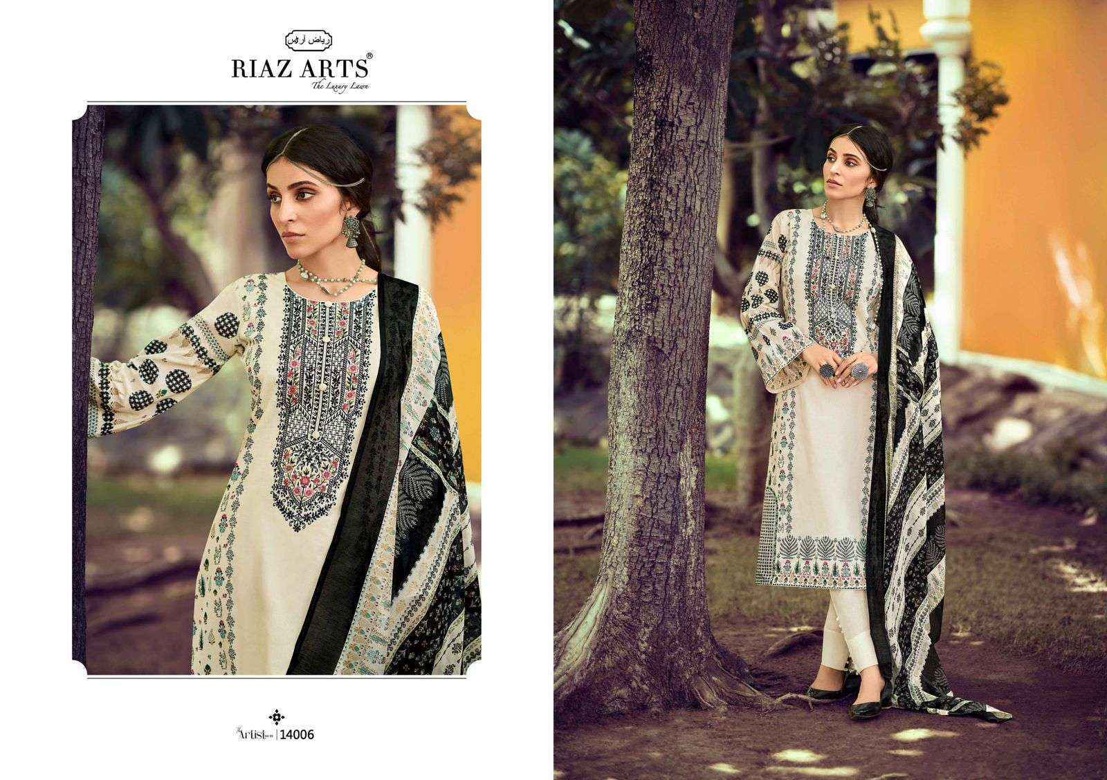 Riaz Arts The Artist Vol-3 Lawn Cotton Dress Material (8 pcs Catalogue)