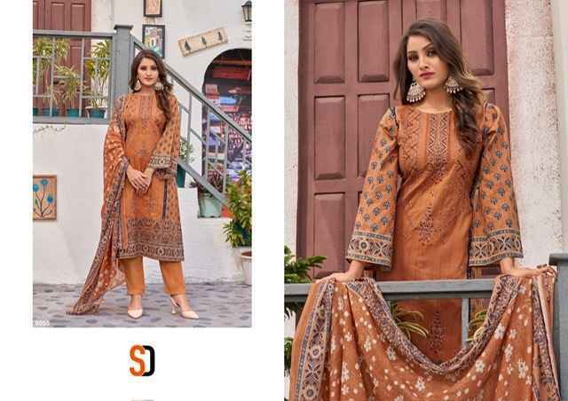 Shraddha Designer Bin Saeed Lawn Collection Nx Vol-8 Cotton Dress Material (4 pc Cataloge)