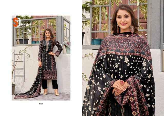 Shraddha Designer Bin Saeed Lawn Collection Nx Vol-8 Cotton Dress Material (4 pc Cataloge)