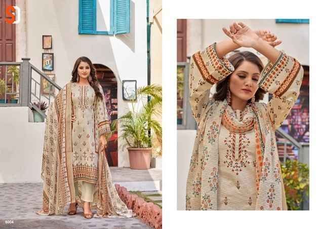 Shraddha Designer Bin Saeed Lawn Collection Nx Vol-8 Cotton Dress Material (4 pc Cataloge)