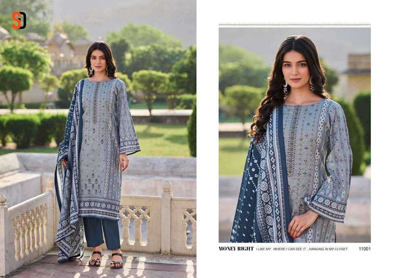 Shraddha Designer Bin Saeed Lawn Collection Vol-11 Cotton Dress Material (4 pc Cataloge)