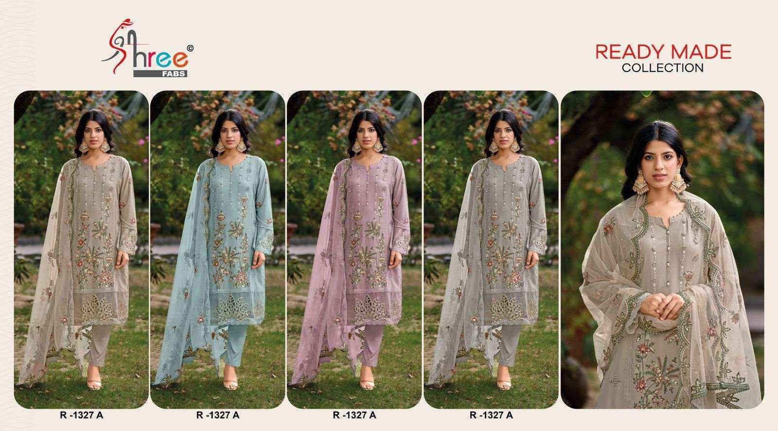 Shree Fabs D No-1327 Cambric Cotton Readymade Suit (4 pcs Catalogue)