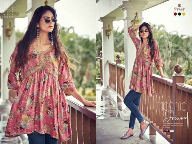 Shreen Resham Vol 5 Reyon Kurti 7 pcs Catalogue