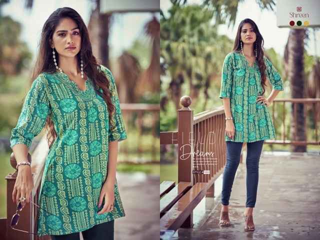 Shreen Resham Vol 5 Reyon Kurti 7 pcs Catalogue