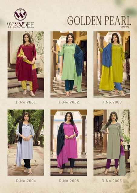 Woodee Golden Pearl Vol-2 Reyon Readymade Suit (6 pcs Catalogue)