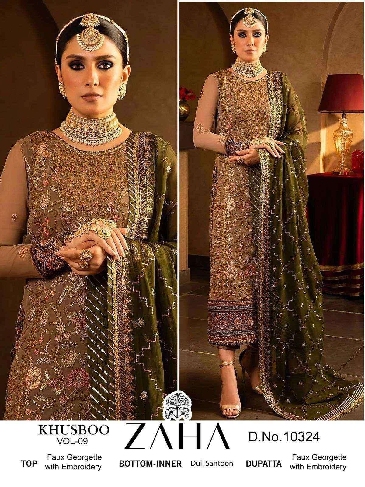 Zaha Khusboo Vol-9 Georgette Dress Material (3 pcs Catalogue)