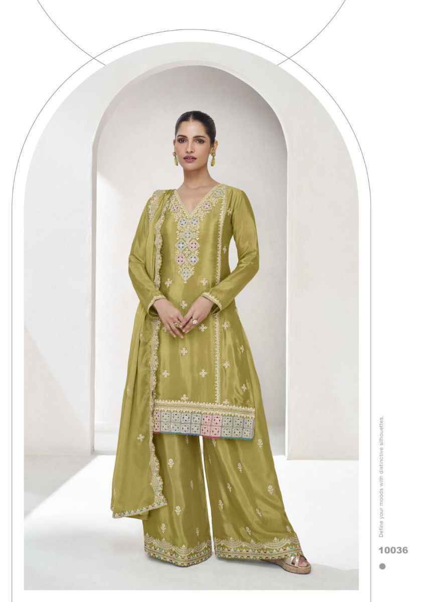 Aashirwad Creation Vaanya Chinon Silk Readymade Dress (3 pcs Catalogue)